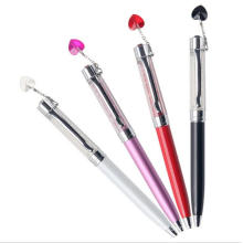 factory wholesale elegant crystal pen with custom metal charm